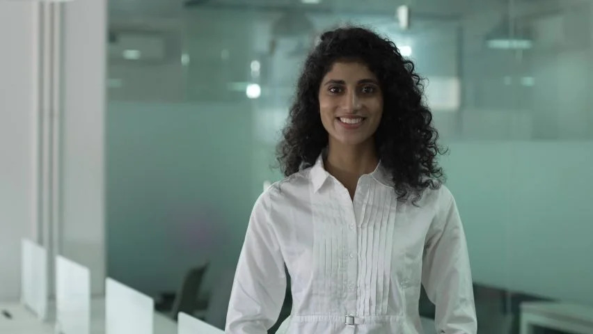 Confident woman planning her financial future